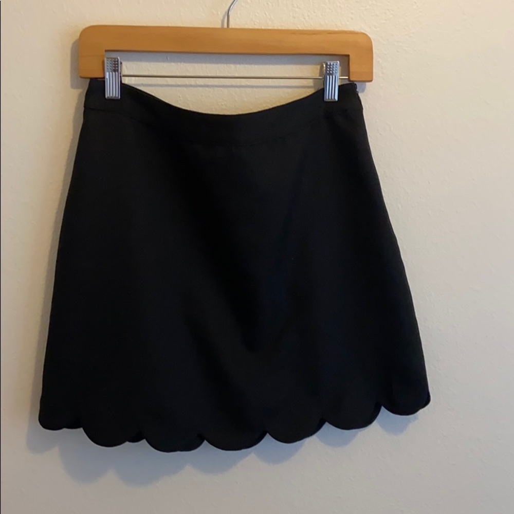 Scalloped black skirt